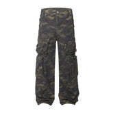 American Mens Jeans Vintage Heavy Industry Camo Multi-Pocket Jeans