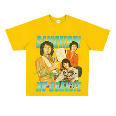 Film Star T Shirt a Pop Singer. Samuel Hui Commemorative Edition Printed Loose Heavy T-shirt