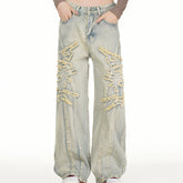 American Mens Jeans Vintage Washed Jeans