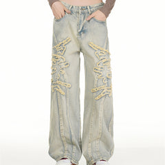 American Mens Jeans Vintage Washed Jeans