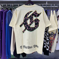 Godspeed T Shirts Guitar Skull Denim Print Casual Crew Neck Short Sleeve Men and Women