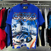 Godspeed T Shirts Supercar Beach Road Print Cotton Casual Short Sleeves Men and Women