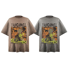 Men T Shirts Cartoon Cat Print Loose T-Shirt