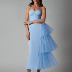 Mariah Carey Dress Dinner Party Formal Dress High-Elastic Mesh Slim Fit Split Dress