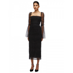 Emily Ratajkowski Dress Slimming Long Sleeve Mesh Sexy Dress