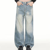 American Mens Jeans Retro Old Straight Jeans
