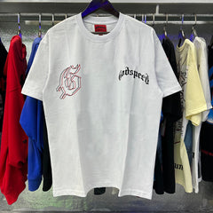 Godspeed T Shirts Double Sided Skull Face Printed Cotton Casual Short Sleeve Men and Women