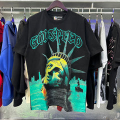 Godspeed T Shirts Drowning Free Muse Printed Cotton Crew Neck Short Sleeve Men and Women