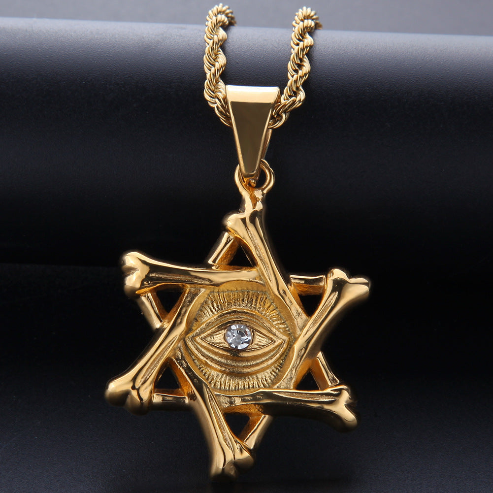 Jewelry Star of David + Diamond Eyeball Pendant Spectrum