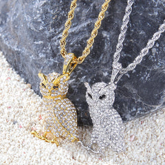 Jewelry 'Owl ' Necklace With Diamonds Animal Royalty