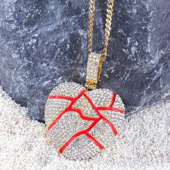 Jewelry Hip Hop Broken Heart Pendant Necklace St. Valentine's rapper
