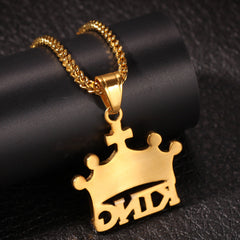 Jewelry Diamond Crown KING Pendant Necklace Royalty rapper