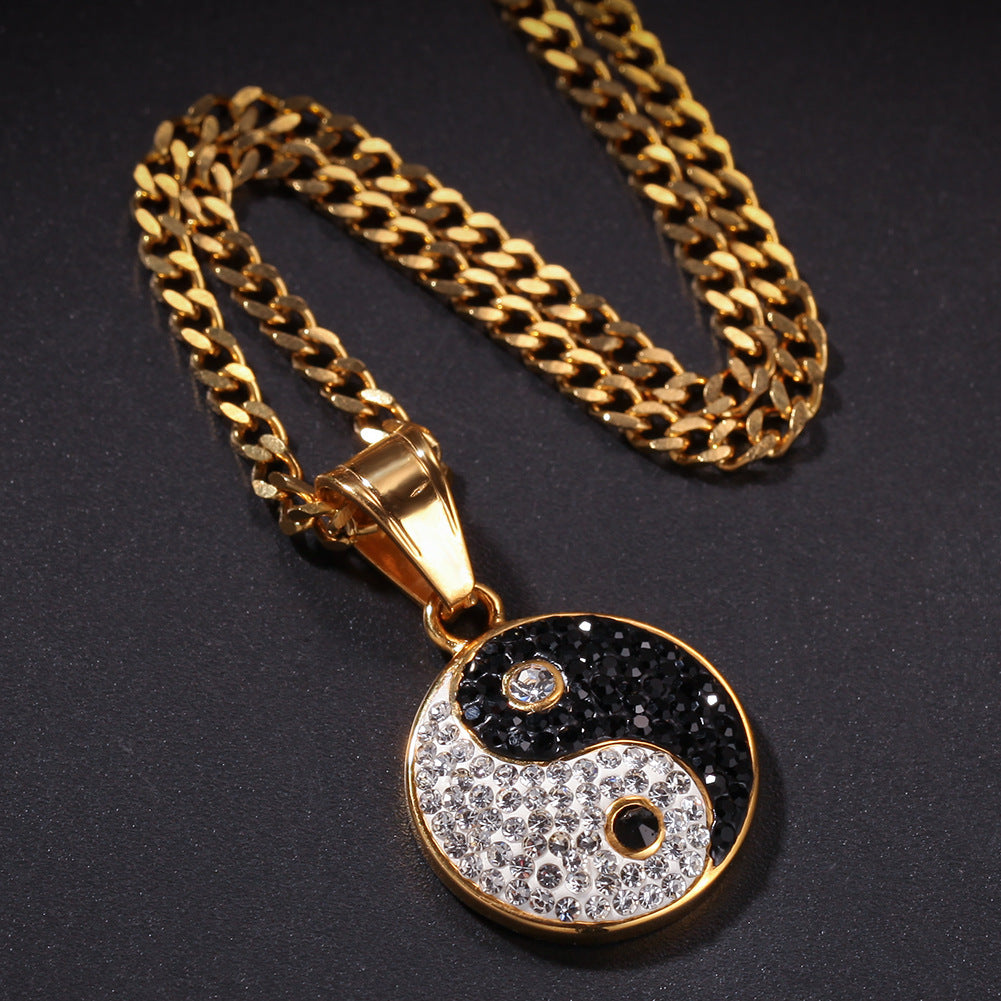 Jewelry Hip Hop Tai Chi Pattern Pendant Necklace Far East