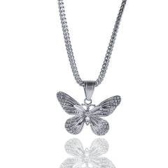 Jewelry Hip Hop Diamond Set Butterfly Pendant Necklace Animal