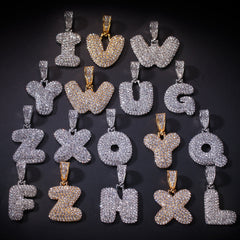 Jewelry Full Diamond 26 Letter Pendant Necklace Alphabet Pieces Word Up
