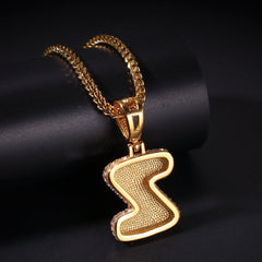 Jewelry Full Diamond 26 Letter Pendant Necklace Alphabet Pieces Word Up