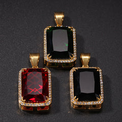 Jewelry Square Diamond Pendant Royalty Spectrum
