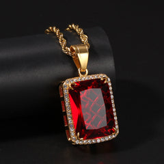 Jewelry Square Diamond Pendant Royalty Spectrum