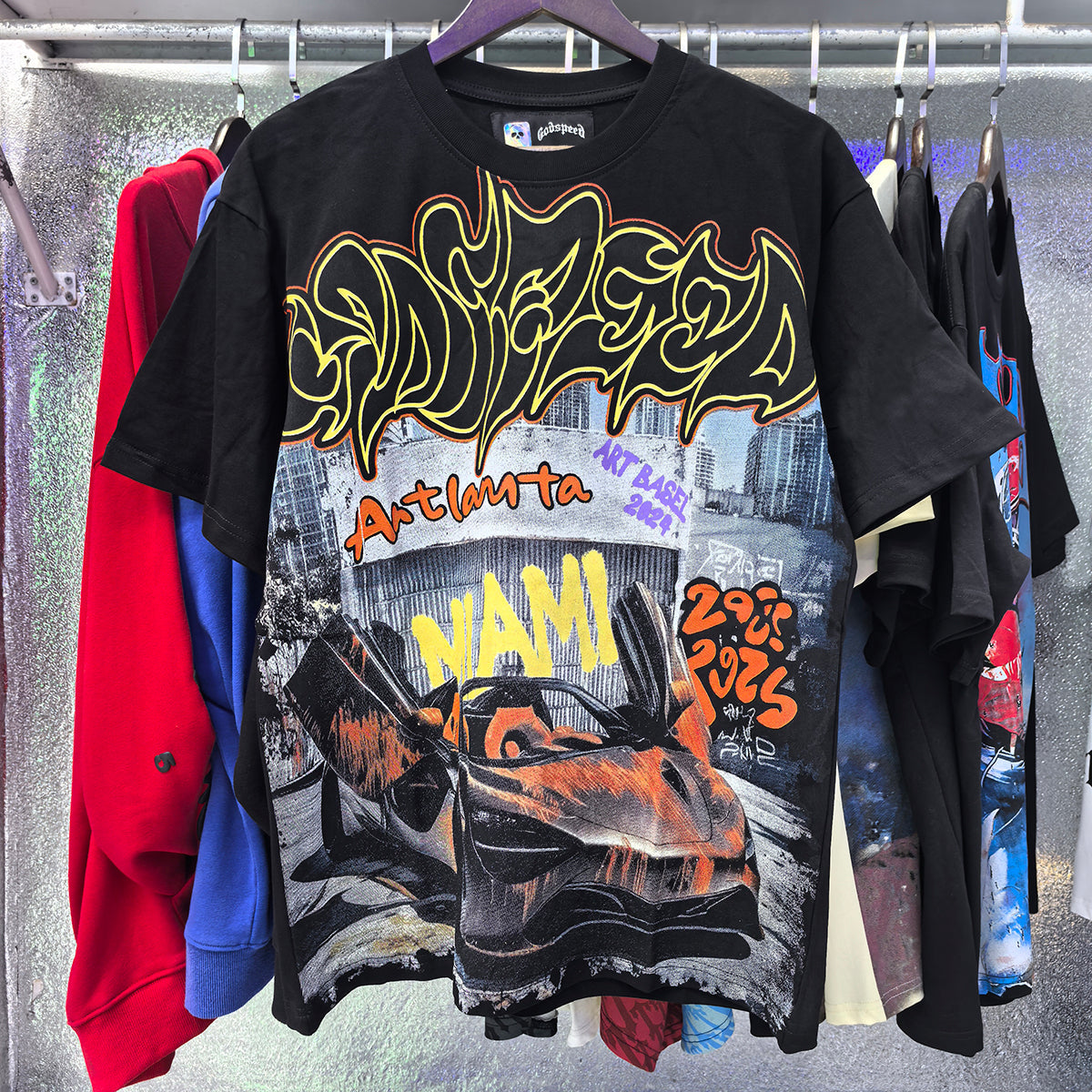 Godspeed T Shirts Atlanta Supercar Printed Cotton Casual Short Sleeve Men and Women