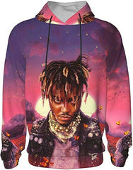 Juice WRLD in Loving Memory Hoodie 3D Figure Head Print Juice WRLD Hip Hop Loose Sweatshirt