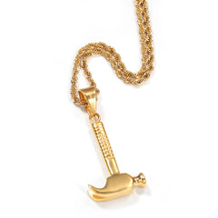 Jewelry Rap Fashion Stainless Steel Gold Plated Creative Pendant Necklace Armament rapper