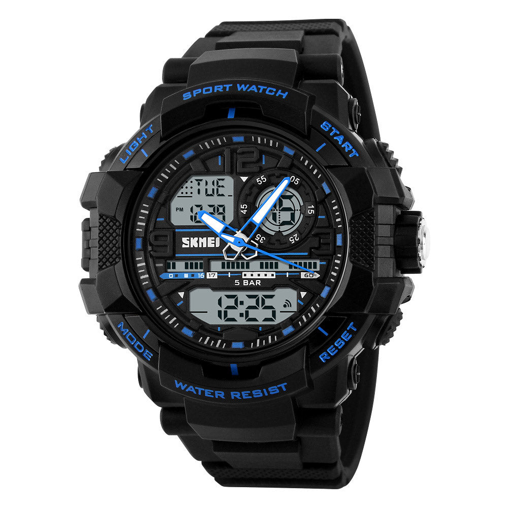 Analog-Digital Watch Outdoor Sports Waterproof Student Electronic Watch
