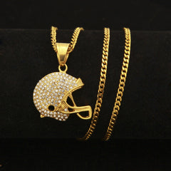Jewelry Hip Hop Diamond Helmet Barbell Necklace Word Up rapper