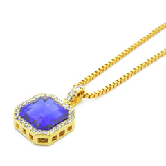 Jewelry Hip Hop Square Rhinestone Necklace