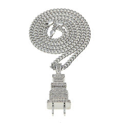 Jewelry with Diamond Plug Creative Pendant Necklaces rapper lightning