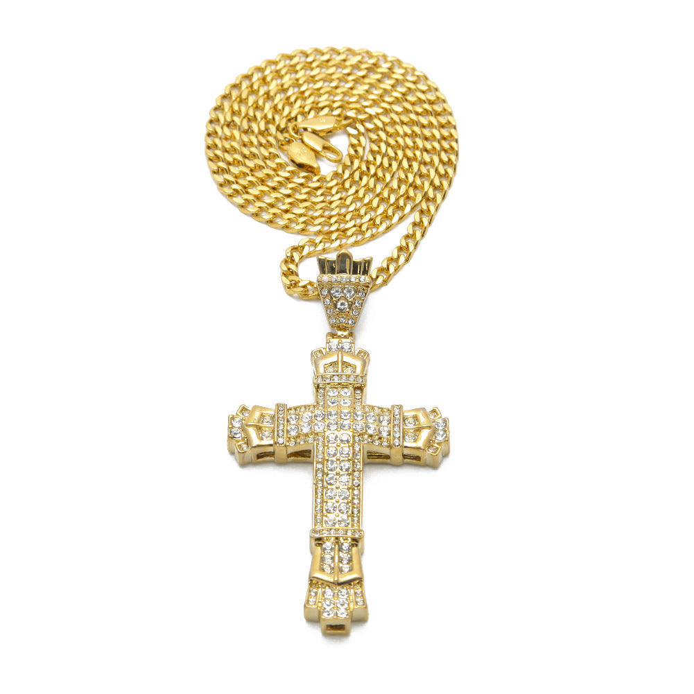 Jewelry Diamond Cross Pendant Hip Hop Necklace Crosses Egypt Pieces Jesus Pieces Royalty