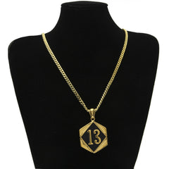 Jewelry Hip Hop alloy LUCKY13 Tag Necklace Number Pieces rapper