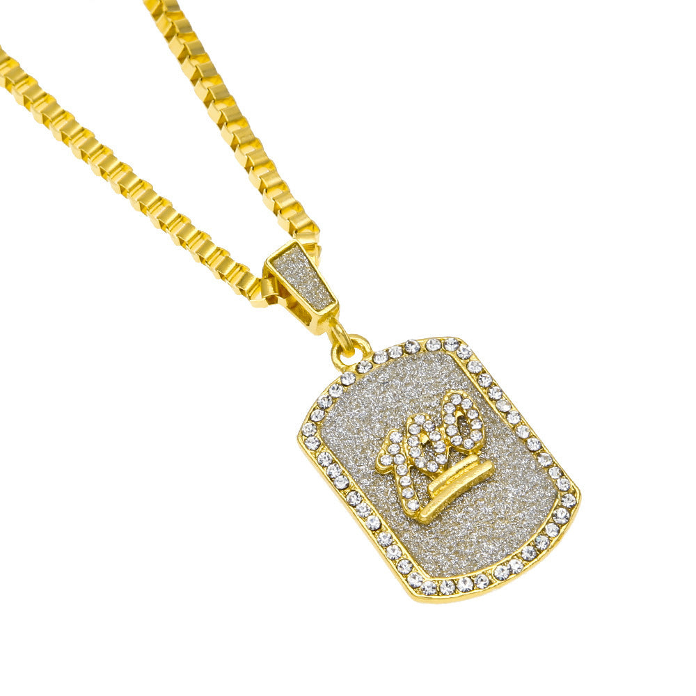 Jewelry Hip Hop Diamond Army Pendant rapper Dog Tags