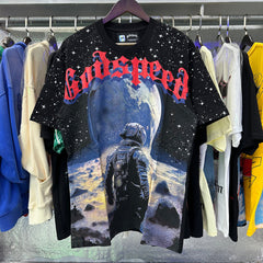 Godspeed T Shirts Astronaut Earth Gypsy Printing Cotton Casual Short Sleeve Men and Women