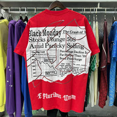 Godspeed T Shirts Newspaper Skull Printing Cotton Casual Short Sleeves Men and Women