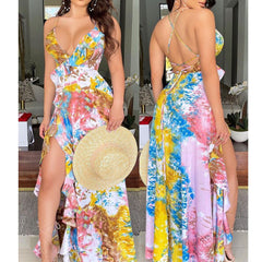 Mariah Carey Dress Mid-Color Slit Dress