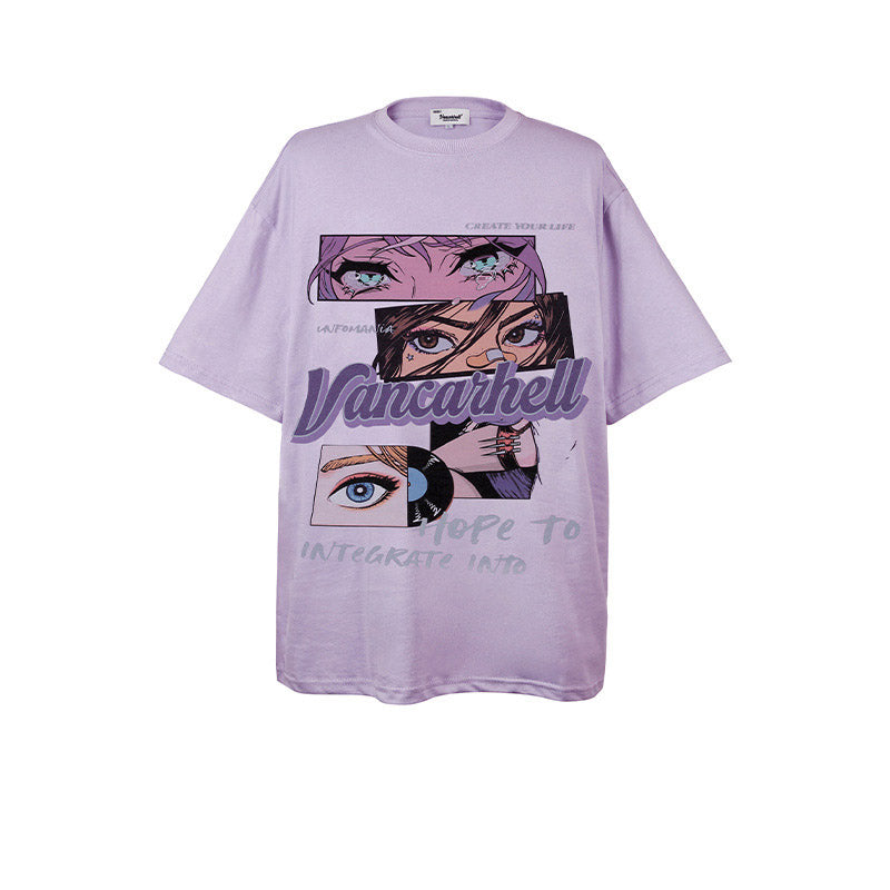 Men T Shirts Cartoon Anime Characters Loose Short Sleeves