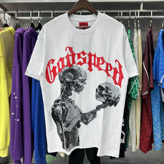 Godspeed T Shirts Technology Gaze Skull Printing Cotton Casual Short Sleeve Men and Women