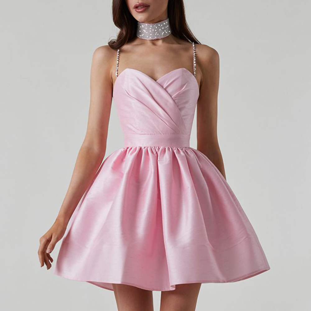 Mariah Carey Dress Pleated Suspender Dress Sexy Temperament