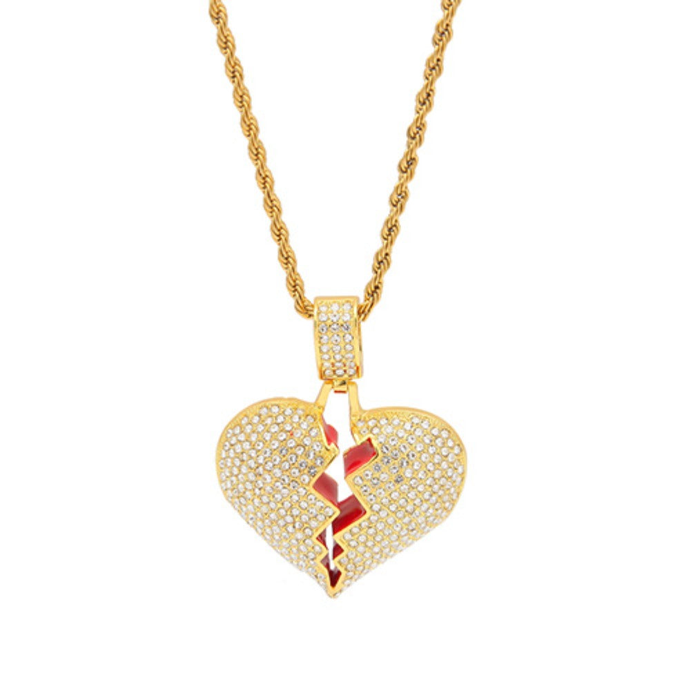 Jewelry Diamond Cracked Heart Pendant St. Valentine's lightning