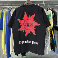 Godspeed T Shirts Street View Rose Print Cotton Casual Short Sleeve Men and Women