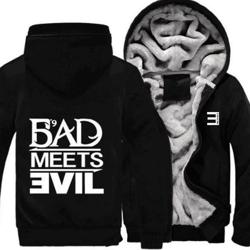 Detroit Eminem Hoodie Eminem Print Fleece Thickened Hoodie