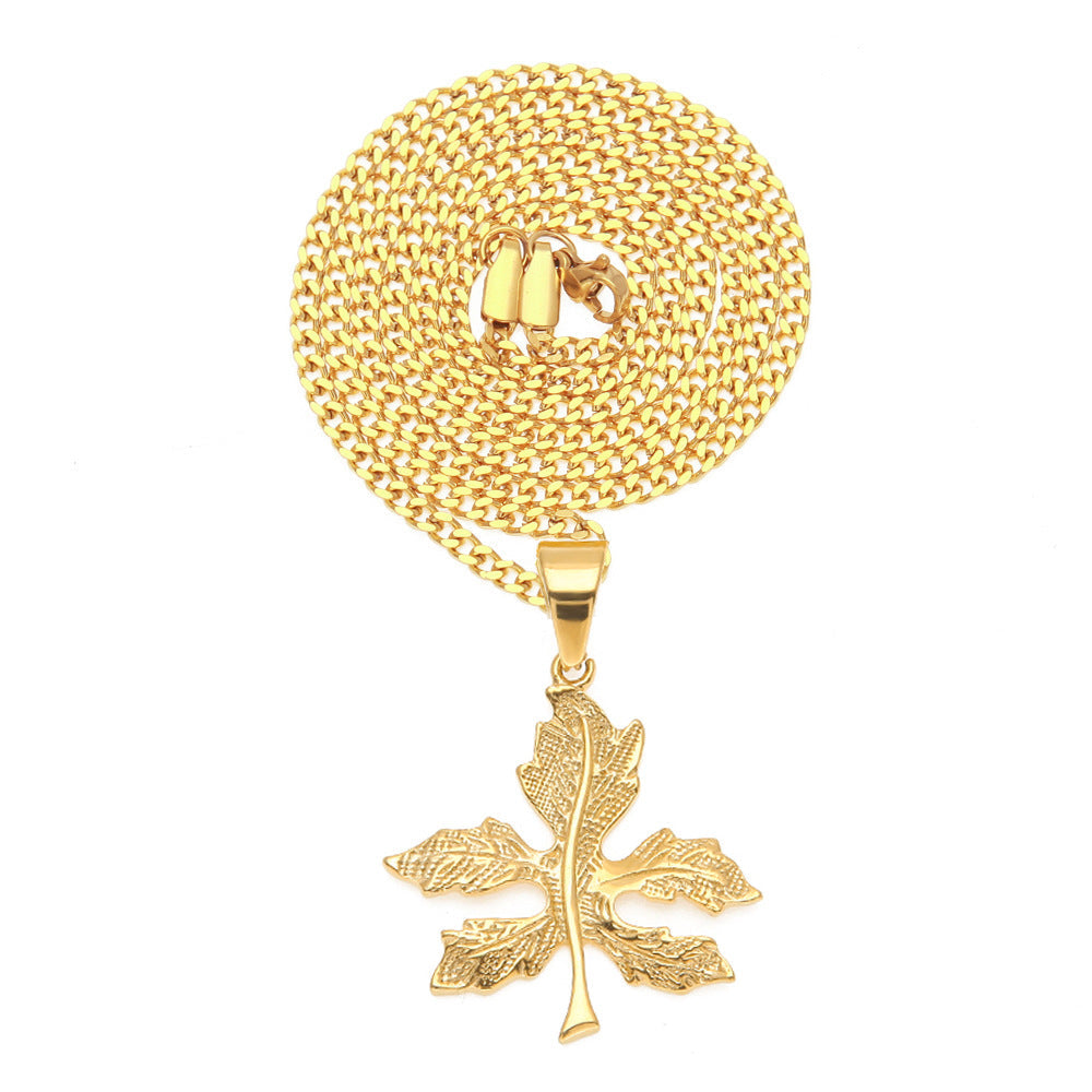 Jewelry Hip Hop 'Hemp Leaf ' Necklace rapper Cannabis