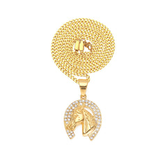 Jewelry Hip Hop Diamond Horse Head Pendant Animal