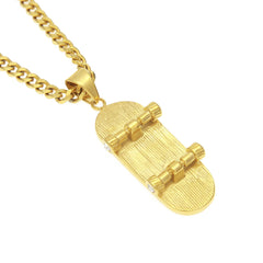 Jewelry Full Diamond Skateboard Pendant Necklace Royalty