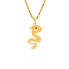 Jewelry Gold Dragon Pendant Animal Far East