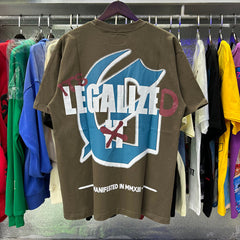 Godspeed T Shirts Blue Sky White Clouds Poppy Skull Planting Printing Cotton Casual Short Sleeves Men and Women