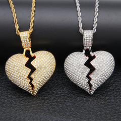Jewelry Diamond Cracked Heart Pendant St. Valentine's lightning