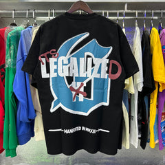 Godspeed T Shirts Blue Sky White Clouds Poppy Skull Planting Printing Cotton Casual Short Sleeves Men and Women