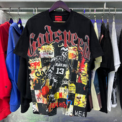 Godspeed T Shirts Basketball No. 13 Athlete Printed Cotton Crew Neck Short Sleeve Men and Women