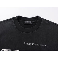 80s Casual Classics Shirts Graffiti Print Short Sleeve T-Shirt Hip Hop Loose Crew Neck Top